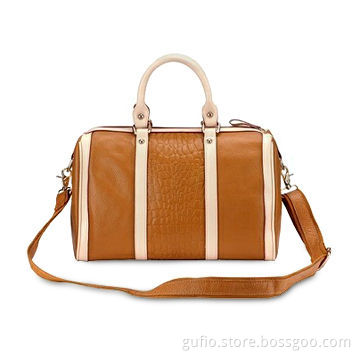 Leather Shoulder Bag with Gold Tone Hardware, OEM and ODM Orders are Welcome